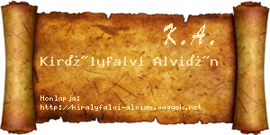 Királyfalvi Alvián névjegykártya